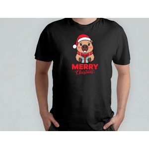 CapyBara Merry Christmas - T Shirt - Capibara - Capybara - FunnyAF - AlwaysSarcastic - SarcasmLevel - SarcasmeModeAan - GrappigHe - IkMaakEenGrapje - DrogeHumor