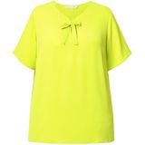 MIAMODA - Dames - Overhemdblouse A-lijn strikbandje aan de hals - Limoen - Maat 42