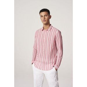 Overhemd Crinkle Stripe Rood (303240 - 428)