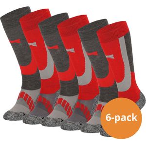Xtreme - Skisokken - Multi Red - Kniehoogte - 6 Paar Unisex Skikousen