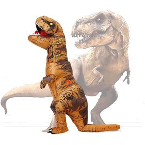 Opblaasbaar dinosaurus kostuum voor volwassenen - Feestelijk opblaasbaar Halloween kostuum - Rollenspel outfit - Geschikt voor lengtes van 150-190 cm.