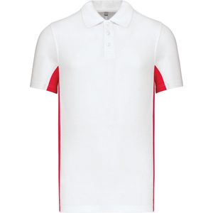 Kariban Tweekleurige piquépolo korte mouwen heren K232 - White / Red - L