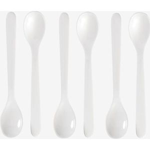 6 eierlepels wit - kunststof egg spoons - Eierlepel wit - Koffielepels - Theelepels - Dessertlepels - Lepels