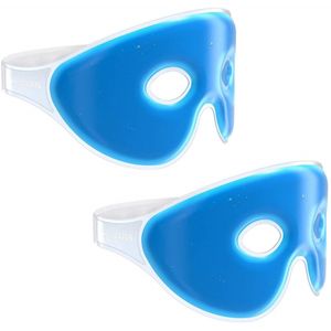 Gel oogmaskerset - Koeltas - Koelpad - Koelkomprespakket - Verkoelend oogmasker - verkoelend gezichtsmasker - 2-pack - Blauw