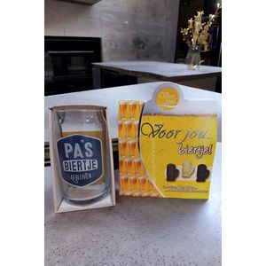 Bier-Bierglas-Mijn Biertje-Pa's Biertje-Papa-Pa-Biertje-Afblijven-Mannencadeau-Vaderdag-Verjaardag-Belgische-Chocolade-Melk-Puur-Witte-Cadeauset-Giftset-Musthave-Bierpakket-Kerstcadeau-Kerst-Sinterklaas-Grappig-Humor