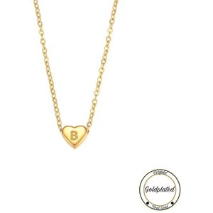 Soraro Initialen Ketting | Letter B | Minimaliste Kettingen Goudkleurig | Goldplated | Goudkleurige Ketting | Cadeau voor Haar | Vrouwen Cadeau | Elegante Kettingen