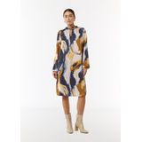 comma - A-lijn Jurk - Korte Jurk - Viscosésatijn - All-over Print