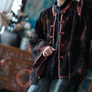 COANDMI STUDIO - Vintage Floral Velvet Jacket - Fluwelen Jas - Bloemenprint