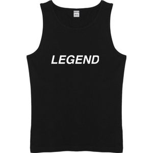 Zwarte Tanktop sportshirt Size M met Witte tekst “ Legend “