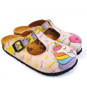 GOBY Clogs met Eenhoornprint – Handgemaakt – Premium Kwaliteit – Maat 39