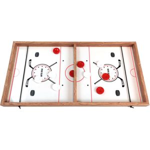 Sling puck bordspelletje - Maat XL 63cm groot - Hoogglans speelveld voor gemakkelijk schuiven - Ook wel: Slingershot - Sling Shot - Fast hockey - Vinger hockey - Slingpuck sjoelen - Mini Sjoelbak - Houten Speelgoed - Snel spel voor 2 spelers