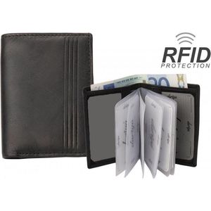 Rojafit RFID Anti-Skim Creditcardhouder - Kaarthouder - Card Protector - Pasjeshouder – Nappa Leer - Zwart – Afmeting: 7,5 x 10,5 cm.