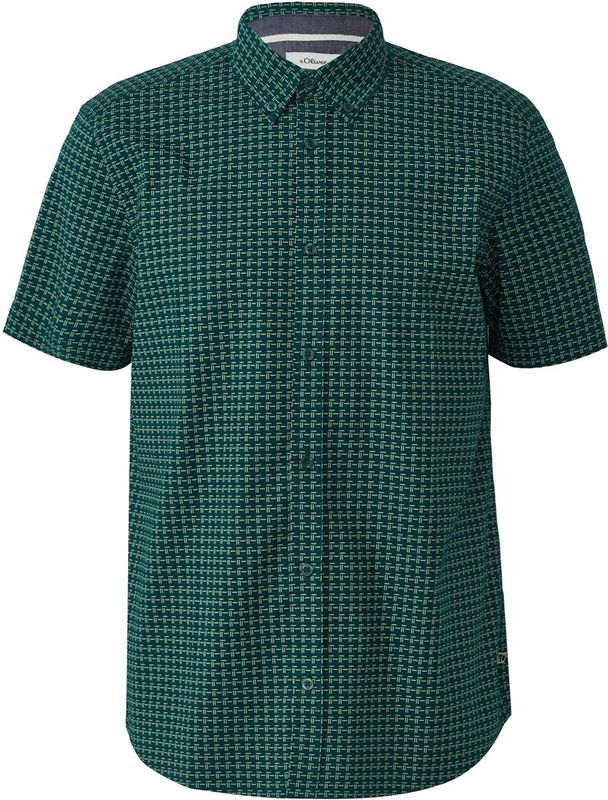 Overhemden - Gedessineerd - Katoen - Korte Mouwen - Normale Pasvorm