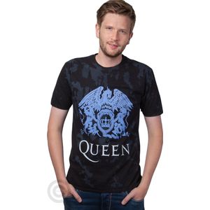 Rockstarz T-shirt Queen ""Blue Crest"" Dip Dye Black (L)