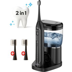 Medital - 2-in-1 - Elektrische Tandenborstel - Zwart - Incl. 2 Borstelkoppen & Reisslang