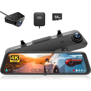 Rearview Camera met Parkeerbewaking en Achteruitrijhulp - Full HD - Nachtzicht - 170-graden Weergave - 10 inch Touchscreen