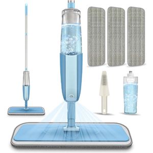 Microvezel Vloerdweil Van Mexerris - Met Spray - Geschikt Voor Houten Vloeren - Tegels - Laminaat - Inclusief 3 Herbruikbare Microvezel Pads En Sprayfles