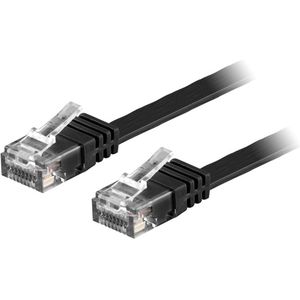 DELTACO – patchkabel – 15 m – Cat6 – U/UTP – Plat – 10 Gbps – 250 MHz – Deltaco – Zwart