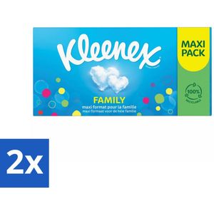 Kleenex – Family – Tissues – 128 stuks per verpakking - Voordeelverpakking - 2 stuks