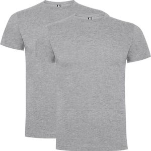 Licht Grijs 2 pack Premium t-shirts Roly Dogo maat S