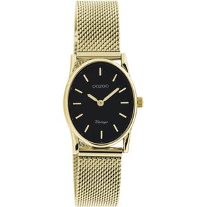 OOZOO Vintage series - goudkleurige horloge met goudkleurige metalen mesh armband - C20259
