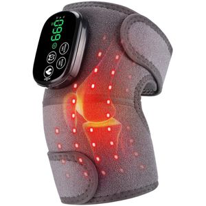 Draadloze Verwarmde Kniebeugel Wikkel Met 660nm Rood Licht & 850nm Nabij-Infrarood Licht Verwarmingskussen Met Touchscreen Bediening, Draagbaar Schouder Verwarmingskussen Met 5000mAh Batterij