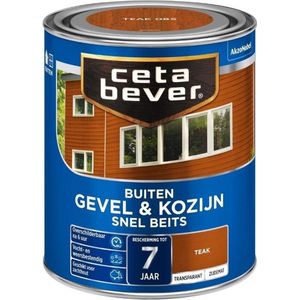 CetaBever Buiten Gevel & Kozijn Snel Beits - Zijdemat - Teak - 750 ml