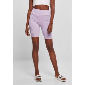 Urban Classics - High Waist Tech Mesh Korte cycle broek - M - Paars