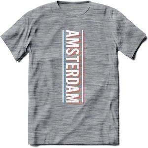 Amsterdam T-Shirt | Souvenirs Holland Kleding | Dames / Heren / Unisex Koningsdag shirt | Grappig Nederland Fiets Land Cadeau | - Donker Grijs - Gemaleerd - 3XL
