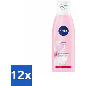 12 x NIVEA - Gezichtstonic - Essentials Verzachtende Tonic - Voor droge & gevoelige huid - Met Amandelolie & Hydramine - 200 ml - Gezichtswater - Toner - Droge Huid - Gevoelige Huid - NIVEA Essentials