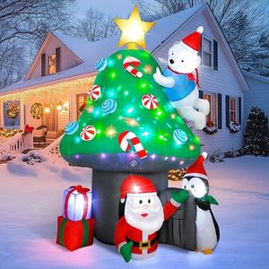 Equivera Opblaasbare Kerstman - Kerstman Pop - Opblaasbare Kerstfiguren - Opblaasbare Kerstman voor Buiten - Opblaasbare Kerstversiering - Breng uw huis in de kerstsfeer!