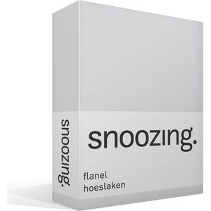 Snoozing - Flanel - Hoeslaken - Lits-jumeaux - 180x200 cm - Grijs