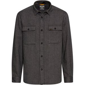 camel active - Shirt - Steengrijs - Lange Mouwen - Met Borstzakken