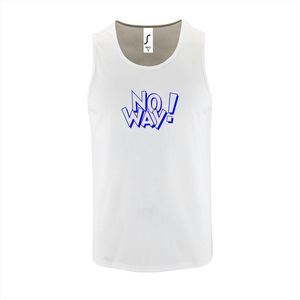 Witte Tanktop sportshirt met ""No Way"" Print Blauw Size XXXL