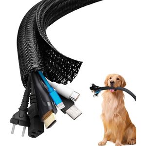 TRANKIELO® - Zelfsluitende kabelslang 10 mm x 4 m – Kabelbescherming, soepel snijden, voor binnen en buiten