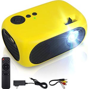 SCH® Draagbare beamer - Beamer - Projector - Mini Beamer - Geel - 14cm x 9cm x 6cm