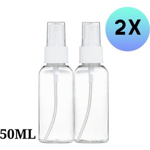 sprayfles - verstuiver - reisfles- Lege fles -Spray fles -Reisflesje Verstuiver - lege flessen -leeg flesje - Spuitfles| 2X STUKS | 50ml
