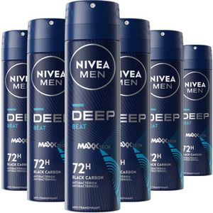 6x NIVEA MEN DEEP Beat Anti-Transpirant Deodorant Spray - 150ml
