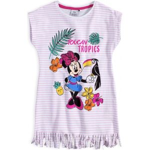 Disney Minnie Mouse zomer jurk - Toucan Tropics - wit/roze - maat 110/116 (6 jaar)
