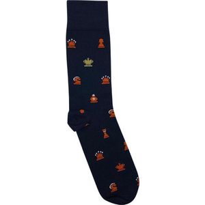Personality. Socks | Schaak donkerblauw | Herensokken | maat 41-46 | Chess | Paardensprong | Schaakmat