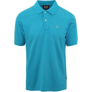 Scotch and Soda - Pique Polo Turquoise - Slim-fit - Heren Poloshirt Maat S