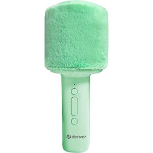 Denver Karaoke Microfoon Bluetooth – Draadloos – Speaker met Fluffy Afwerking – Karaoke Set – AUX - MicroSD – KMS30GN
