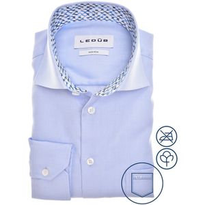 Ledûb overhemd korte mouw lichtblauw