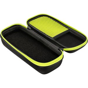 Reisetui Geschikt voor Philips OneBlade en Pro Modellen - Organizer voor Elektrische Trimmers en Scheerapparaten - Geschikt voor QP2520/QP2530/QP2620/QP2630 - Compact en Reishandig -Fluorescerend groen -18.3x8x6cm