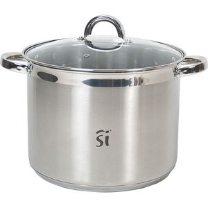 San Ignacio Kookpan Loa 26 Cm 9,5 Liter Rvs/glas Zilver