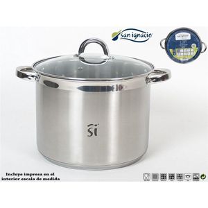 San Ignacio Kookpan Loa 26 Cm 9,5 Liter Rvs/glas Zilver