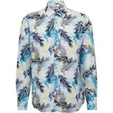 s.Oliver - Overhemd - Azuur - Bloemenprint - Lange Mouw