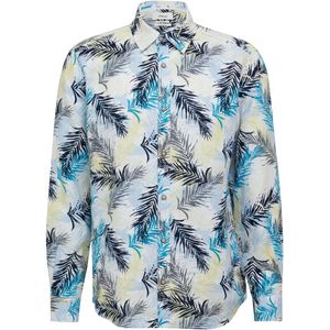 s.Oliver - Overhemd - Azuur - Bloemenprint - Lange Mouw