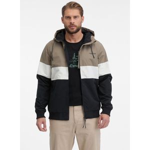 Jas Jinig mocca/zwart streep zomerjas Ragwear - maat M