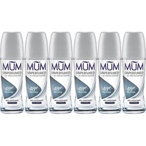 MUM - Deoroller - Ongeparfumeerd - 6 x 50 ml - 0% Alcohol - Anti Perspirant